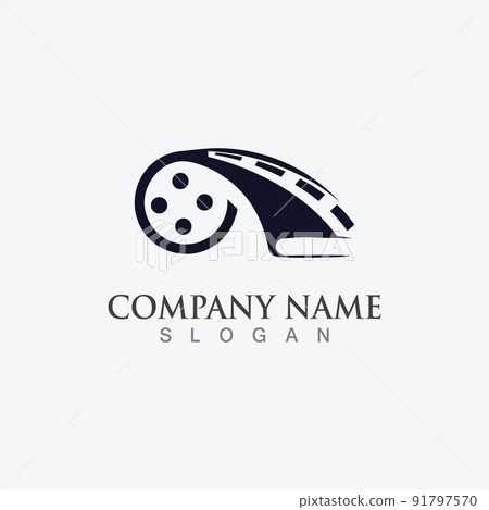 Movie film Strip Logo template vector isolated illustration white background design 91797570