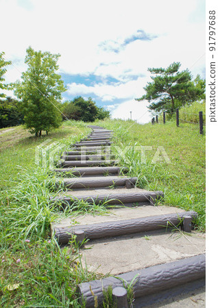 Stair following the blue sky 91797688