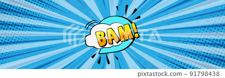 Comic zoom inscription BAM on a colored background - Vector 91798438
