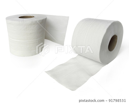 toilet paper, tissue paper roll isolated on white background 91798531