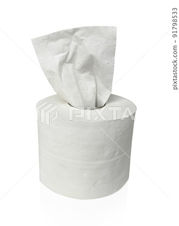 toilet paper, tissue paper roll isolated on white background 91798533