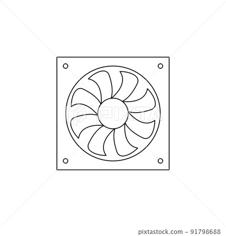 Exhaust fan icon. Ventilator symbol. outline design style. Exhaust fan vector icon. Blower icon. web sign of ventilator. Fan  line Simple vector symbol 91798688