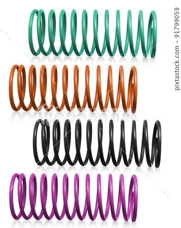 automotive suspension springs on a white background automotive suspension springs on a white background 91799059