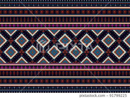 Geometric ethnic oriental pattern background. Design for texture, wrapping, clothing, batik, fabric, wallpaper and background. Pattern embroidery design. Geometric ethnic oriental pattern background. Design for texture, wrapping, clothing, batik, fabric, wallpaper and background. Pattern embroidery design. 91799225