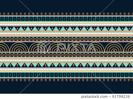 Geometric ethnic oriental pattern background. Design for texture, wrapping, clothing, batik, fabric, wallpaper and background. Pattern embroidery design. 91799226