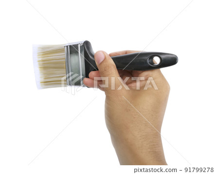 hand holding Paintbrush isolated on white background hand holding Paintbrush isolated on white background 91799278