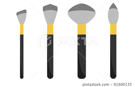 Set of brushes for applying makeup. Tools for cosmetics. Flat style. Vector. 91800135
