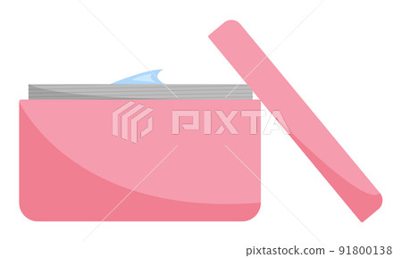 Container with hand cream. Skin care product. Flat style. Vector illustration. 91800138
