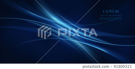 Abstract technology futuristic glowing blue curved line on dark blue background. Abstract technology futuristic glowing blue curved line on dark blue background. 91800321