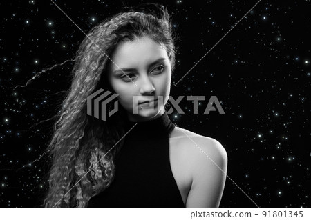 serious young girl 91801345
