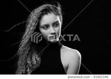 serious young girl serious young girl 91801346