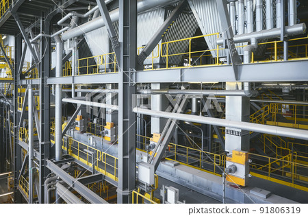 Interior of a waste incineration plant, industrial infrastructure concept. 91806319