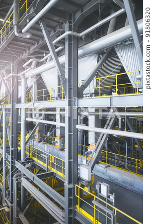 Interior of a waste incineration plant, industrial infrastructure concept. 91806320