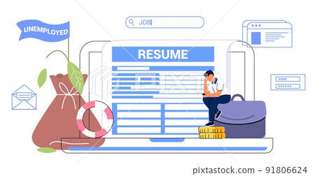 Unemployment concept Dismisses employee Jobless troubles Work crisis Unemployment concept Dismisses employee Jobless troubles Work crisis 91806624