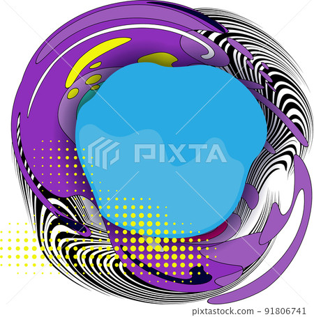 Color Liquid Wave flow frame. Abstract colorful shape. 91806741