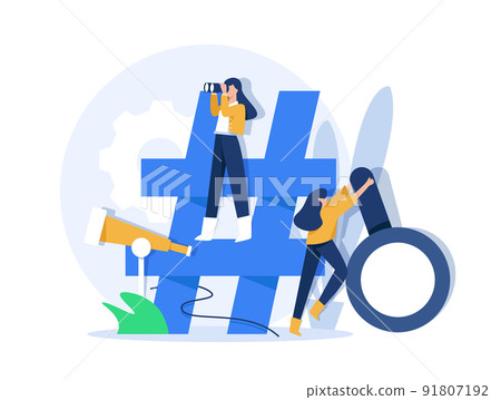 Hashtag SEO,Suitable for landing page, ui, web, App intro card, editorial, flyer, and banner 91807192