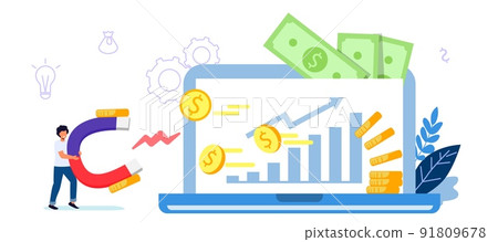 Website monetization concept Vector illustration Earn money online Blog content Website monetization concept Vector illustration Earn money online Blog content 91809678