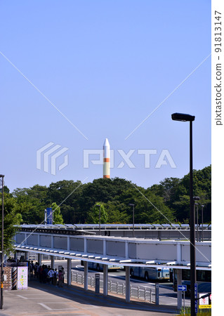 Tsukuba City, Ibaraki Prefecture Cityscape around JR Tsukuba Station 91813147