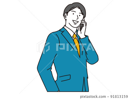 Asian businessman talking with a smile Asian businessman talking with a smile 91813159