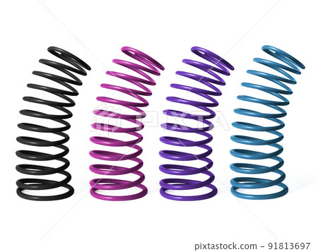 automotive suspension springs on a white background automotive suspension springs on a white background 91813697