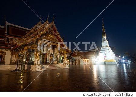 The night time at Wat Phra That Choeng Chum Worawihan It is an important sacred place of the city. since ancient times and built in the heart of the city is a precious temple located in Thailand. The night time at Wat Phra That Choeng Chum Worawihan It is an important sacred place of the city. since ancient times and built in the heart of the city is a precious temple located in Thailand. 91814920