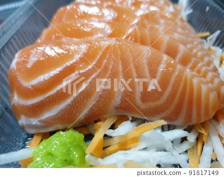 Japanese food sashimi salmon and sushi Japanese food sashimi salmon and sushi 91817149