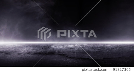 3D Rendering abstract dark night creative blurry outdoor crack broken asphalt background with mist light 3D Rendering abstract dark night creative blurry outdoor crack broken asphalt background with mist light 91817305