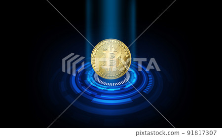 3d rendering Bitcoin blockchain digital crypto currency digital currency exchange technology 91817307