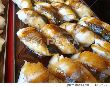 Japanese food in set different types of sushi Japanese food in set different types of sushi 91817527