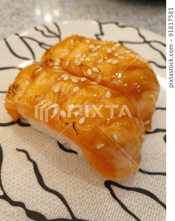 Japanese food in set different types of sushi Japanese food in set different types of sushi 91817581