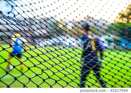 football goal net with blur background football goal net with blur background 91817694