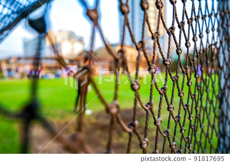football goal net with blur background 91817695