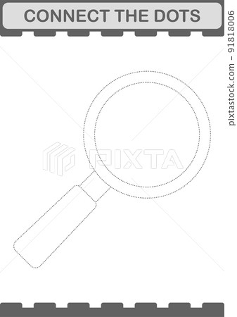 Connect the dots Magnifying Glass. Worksheet for kids 91818006