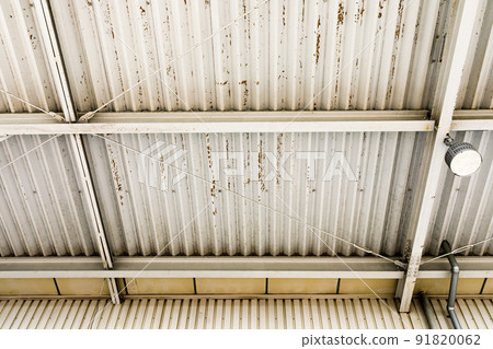 Folded plate roof of warehouse paint peeling Folded plate roof of warehouse paint peeling 91820062
