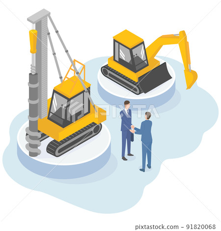 完成重型建築設備業務談判的商人 91820068