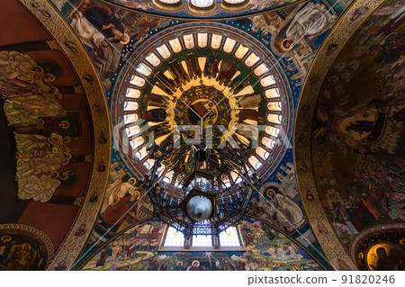 Inside the Holy Trinity Cathedral in the historic center of Sibiu, Transylvania, Romania 91820246