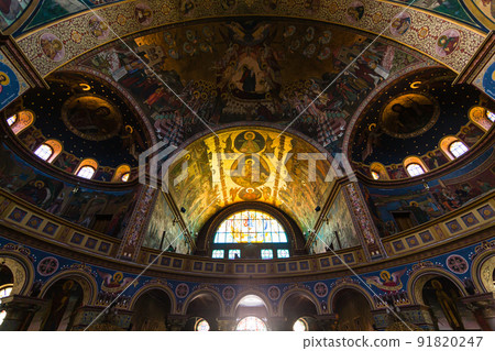 Inside the Holy Trinity Cathedral in the historic center of Sibiu, Transylvania, Romania 91820247