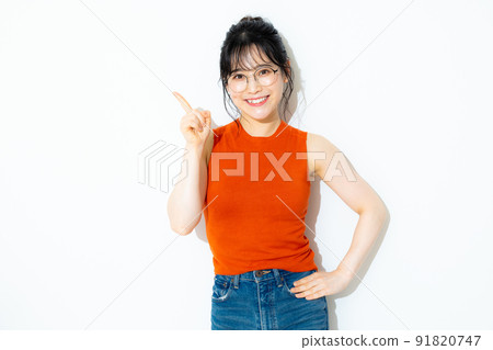 Orange sleeveless woman Orange sleeveless woman 91820747
