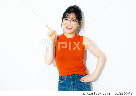 橙色無袖女人 橙色無袖女人 91820748