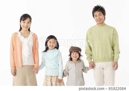 一家人手牽手的畫像 91822084