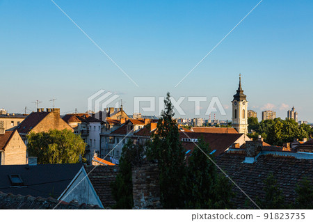 View from the hill of Gardosh Tower in Belgrade, Serbia 91823735