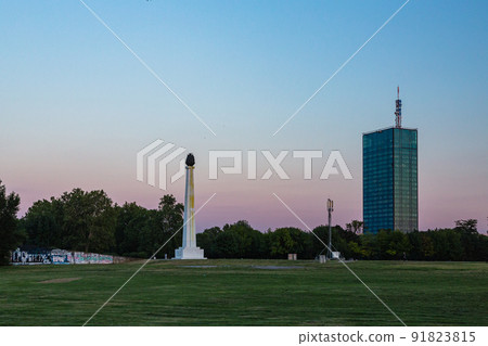 Eternal Fire, a monument in the Friendship Park in Belgrade, Serbia Eternal Fire, a monument in the Friendship Park in Belgrade, Serbia 91823815