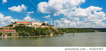 Serbian Novi Sad River Donau and Petrovaradin Fortress 91824167