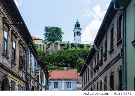 Petrovaradin Fortress and Clock Tower in Novi Sad, Serbia 91824171