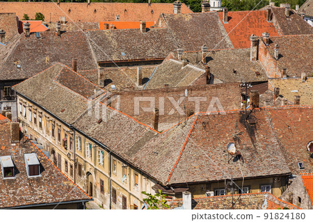 Cityscape from Petrovaradin Fortress in Novi Sad, Serbia 91824180