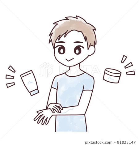Illustration of a man doing skin care 1 Illustration of a man doing skin care 1 91825147