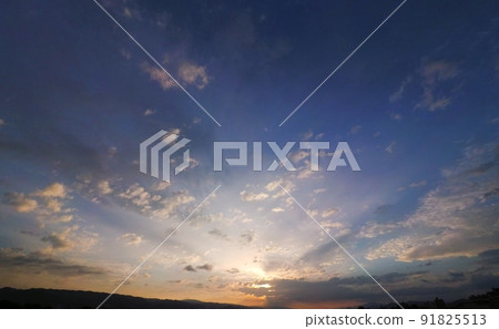 夏日早晨的天空，彩雲，超廣角，220625am，天空 91825513