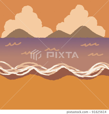 Cumulonimbus, sea and sandy beach (evening) Cumulonimbus, sea and sandy beach (evening) 91825614