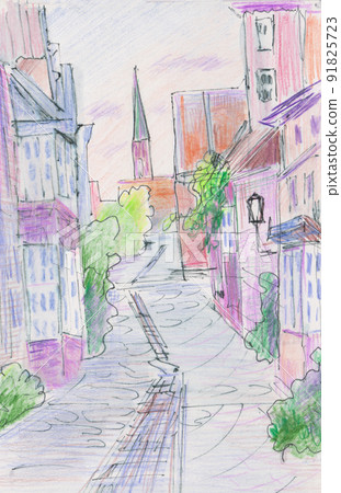 Cityscape with Gothic architecture 91825723