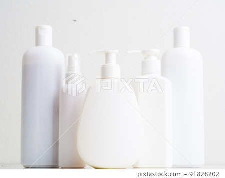 Set of blank cosmetic products bottle mock up with pump cap, Cosmetic package collection 91828202